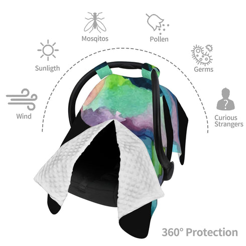 Zhbvncp Hummingbird Watercolor Baby Car Seat Cover & Breastfeeding Nursing Cover - Breathable Stretch Fabric Multi-Use