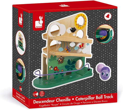Janod Wooden Caterpillar Ball Track - Ages 12+ Months - J08055 for Early Learning