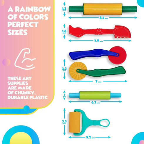 DIMROM Clay and Play Dough Tools Six Piece Set - Ages 3 & Up (6pcs)
