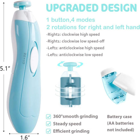 Baby Nail Trimmer Electric Nail File, 20 in 1 Safe Nail Filer Grinder Kit for Newborn Infant Toddler Kids Care