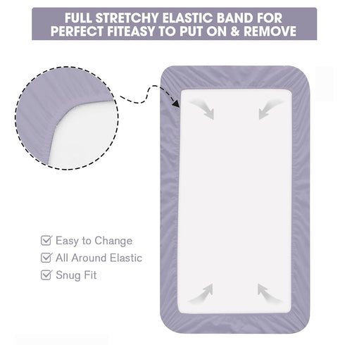 4 Pack, 52"x28"x8", Little Grape Land Crib Sheets Microfiber Fitted Crib Sheet for Standard Crib Mattress Soft