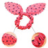 AKOAK 20 Pcs Baby Girl's Rabbit Ear Hair Tie Bands, Polka Dot Leopard Trip Ponytail Holder