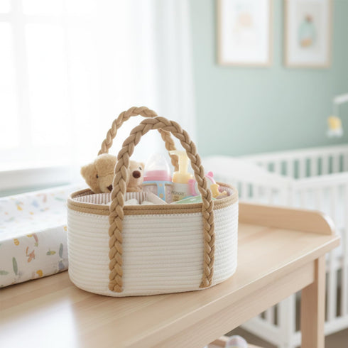 Baby Diaper Caddy, Portable Diaper Organizer for Changing Table, Car Travel Baby Shower Gifts Newborn Essentials