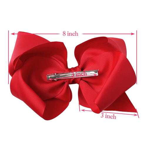 DeD 20 Pcs 8" Hair Bows Clips Boutique Grosgrain Ribbon Big Large Bows for Baby Girls Teens Kids