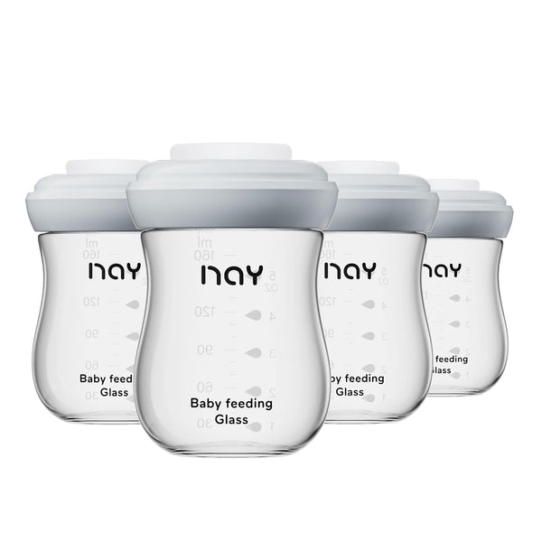 yanyoyo Glass Breastmilk Storage Bottles, 5.4oz Wide Neck Breast Milk Containers, BPA-Free,