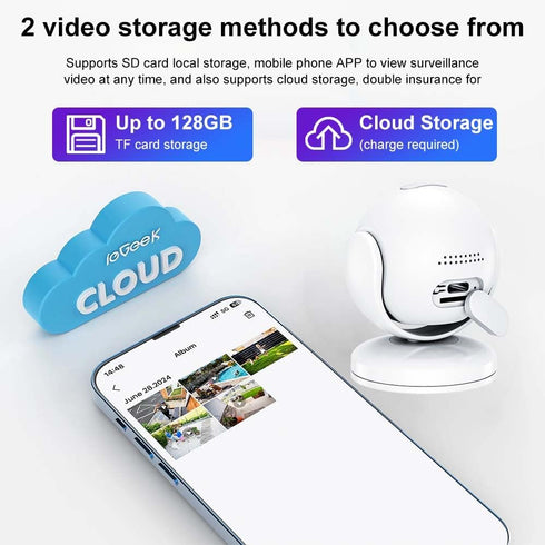Generic 2-Way 960mAh Wireless Security Camera Indoor Outdoor, WiFi Smart Surveillance Cam with Motion Detection