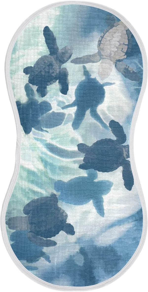 Sea Turtle Olive Ridley Turtles Muslin Burp Cloths for Baby, 1 Pack, 100% Cotton