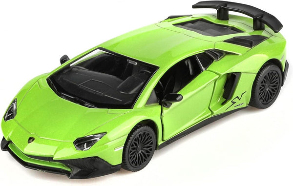 1/36 Scale Lamborghini Aventador LP750-4 SV Diecast Cars, Pull Back Vehicles, Cars Gifts for Boys Girls (Green)