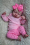 Pinky Reborn Baby Dolls Girl, 20 Inch Soft Weighted Body with Pink Clothes and Headwear