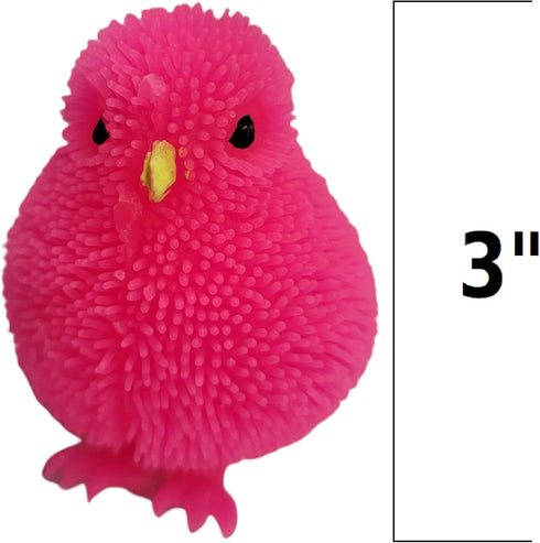 6 Pack (3") (6) - Neon Color Chick Puffers Chicken Stress Relief Fun Soft Toys for Party Favors. Great for Soothing