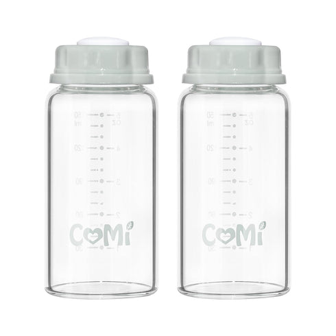 COMI Natural Glass Baby Bottle,Breastmilk Storage Bottle for Fridge,Breast Milk Container,Breast Pump