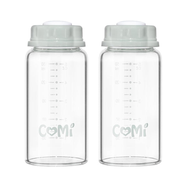 COMI Natural Glass Baby Bottle,Breastmilk Storage Bottle for Fridge,Breast Milk Container,Breast Pump