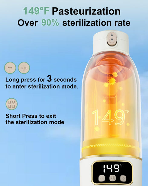 17 OZ Portable Bottle Warmer for Travel, Fast Baby Bottle Warmer Portable with Precise Temperature Control, Milk