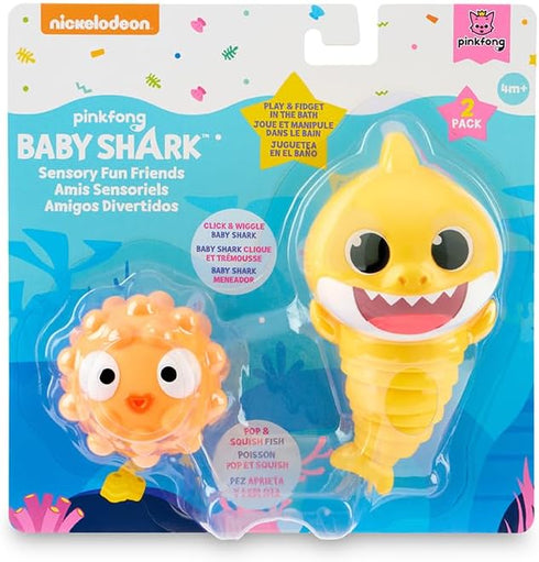 Baby Shark Sensory Fun Friends, 2 Pack Fidget Toys for Developing Sensory Skills (4+ Months)