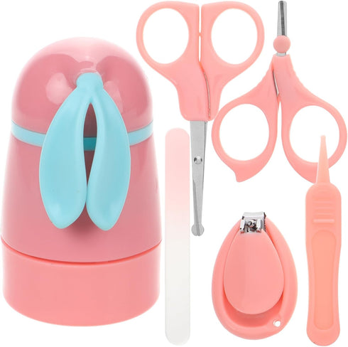 Toyvian Nail Care Set Cute Case Safe Nail Clippers Scissors Tweezers for