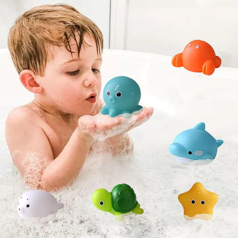 WYNAKESHU No Hole Animal Bathtub Toys Baby Bath Tub Toys for Toddlers Boys Girls , Mold Free Bath Toys Tub Beach Pool