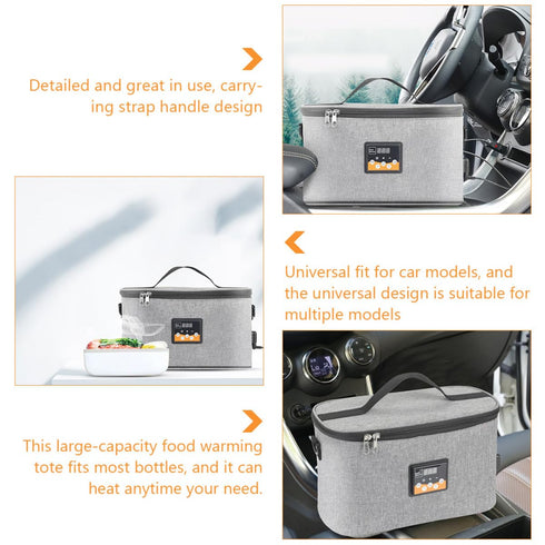 Dc12V Electric Bottle Warmer Bag Portable Car Heating Tote Food Warming Tote Bag for Travel and Outdoor Use with Car