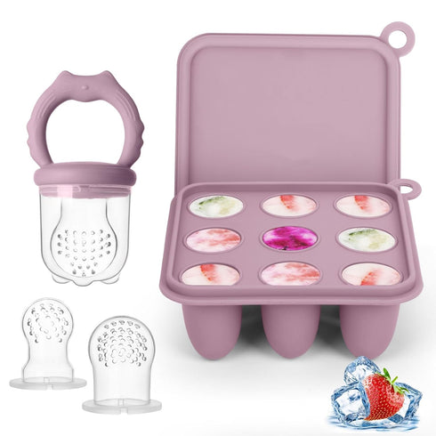 Baby Fruit Food Feeder Breastmilk Popsicle Molds, Silicone Food Freezer Tray for