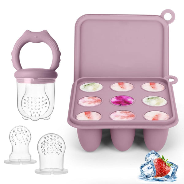 Baby Fruit Food Feeder Breastmilk Popsicle Molds, Silicone Food Freezer Tray for