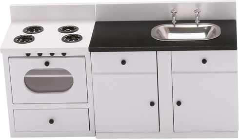 Countertop, 1:12 6 Inch Dollhouse Kitchen Sink Cabinet, Mini White Scale Furniture for Dolls