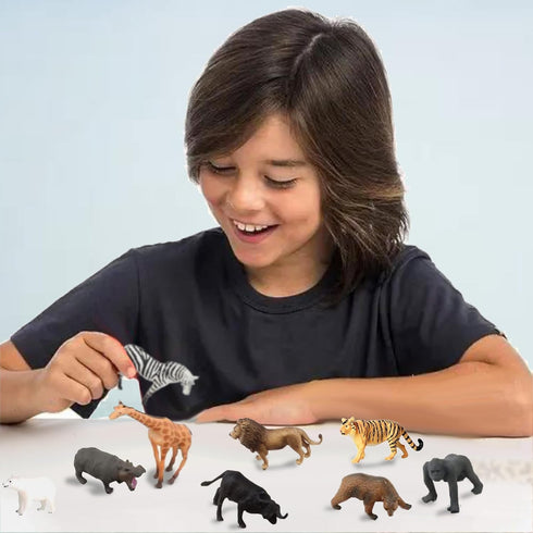 RUSON 12 Pcs Safari Animals Figures Toys, Realistic Mini Jungle Zoo Animal Figurines
