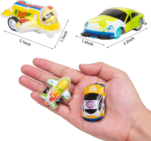 46 Pcs Mini Pull Back Planes and Cars for Toddlers, Racing Vehicles Set for Kids, Bulk Toys for Classroom Prizes