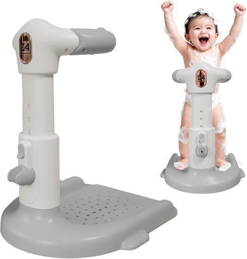 FELITH Baby Bath with Shower Stand Support , Non-Slip Adjustable Baby Standing Support,Soporte