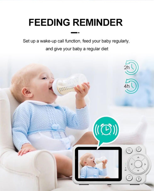 Winnes 2.8'' 2.4 2X/4X,No Screen,6 Baby Monitor with Camera LCD Screen Video Baby Monitor GHz Temperature Sensor VOX