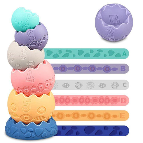 HAHAone 6 9 12 18 1 2 3 Baby Sensory Balls Teething Toys Months Soft Building Blocks Toddlers Montessori Fine Motor