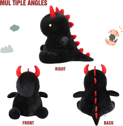 Ditucu Cute Dinosaur Plush 16 inch - Large Dino Stuffed Animals Plushies Toys for Kids Girls Boys Black