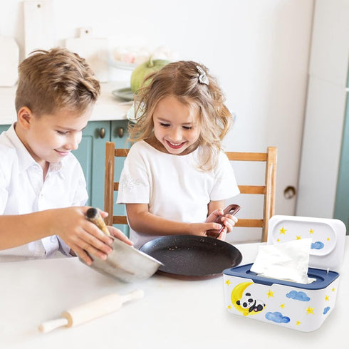 2Pcs Baby Wipes Dispenser, Diaper Wipe Holder with Lid, Refillable Wipes Case Container with Sealing Design, Flushable