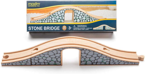 inc. Wooden Stone Bridge Set - 3 Piece Over & Under Bridge, Compatible with Major Brands