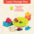 Set Playset Set 11 18 B. toys Shore Thing Large Bucket Water Play Beach Bucket (Navy) with Funky Sand Toys for Kids