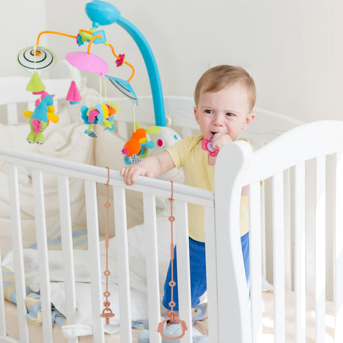 Toy Safety Straps, Socub Silicone Adjustable Baby Pacifier Teether Straps, 2pcs for Strollers, High Chair, Cribs, BPA