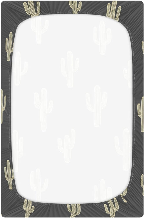 Sheet,52x28IN Pfrewn Crib Sheets for Boys Girls Cactus Boho Cacti Retro Fitted Crib Sheet Fits Standard Crib Mattress