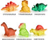 Light Up Bath Toys, 6 Packs Floating Dinosaur Bathtub Toys for Toddlers, No Hole Baby Bath Toys for Kids