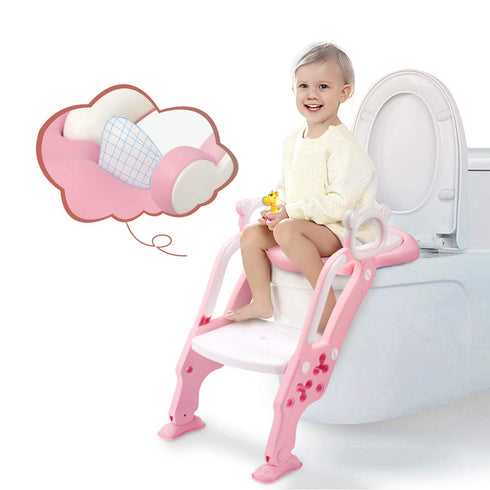 GrowthPic Toddler Toilet Training Seat Ladder with Sturdy Non-Slip Wide Step and