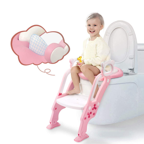 GrowthPic Toddler Toilet Training Seat Ladder with Sturdy Non-Slip Wide Step and