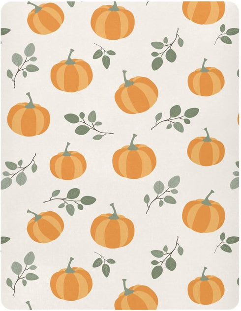 KICPOAY 39 27 Fitted Crib Sheets Halloween Pumpkin Fall Orange Stretchy Portable Playard Sheets for Baby Toddler