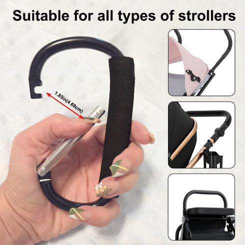 Stroller Hooks for Hanging Bags and Shopping Hanging Purses, Large Stroller Accessories Multifunctional Stroller Hook
