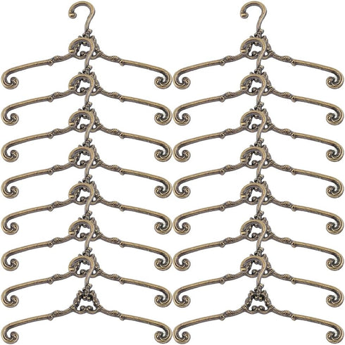 Gadpiparty 24pcs Small Doll Cloth Hangers, Mini Clothes Hanger Holders for Doll Dress Outfit Hanging Accessories
