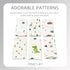 PENG'S M Muslin Baby Burp Cloths, 6-Pack Organic Cotton Washcloths, 20 by 10 Inches, 6 Layers Super Soft Funny Forest