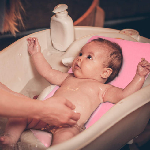 Hallo Baby Bath Sponge Soft Infant Bath Mat Newborn Cushion Odor Free (Pink)