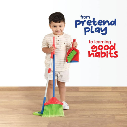 Play22 Kids Cleaning Set 4 Piece - Toy Cleaning Set includes Broom, Mop, Brush, Dust Pan - Toy Kitchen Toddler Cleaning Set is A Great Toy Gift for Boys & Girls
