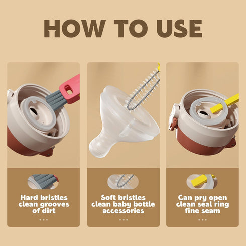 Shrunqi 3 1 1 in Cup Lid Cleaning Brush, Multifunctional Cleaning Brush Portable Cup Lid Cleaner for Bottle Gap Tight