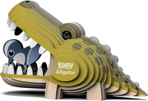 Eugy Alligator 3D Puzzle, 22 Piece Eco-Friendly Educational Toy for Boys, Girls & Kids Ages 6+