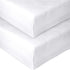 2 Pack 24"x 38" White Muslin Mini Crib Sheets for Girl and Boy- Neutral Breathable Mini Crib Mattress Sheets Fitted
