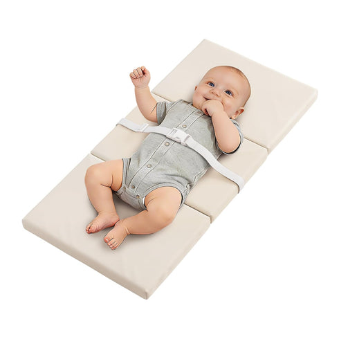 YACODAVO Foldable Baby Changing Pad with Vegan Leather Cover, Standard Side Waterproof