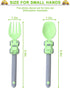 Construction Toddler Utensils, Portable Forks and Spoons Set for Ages 1-5, Green