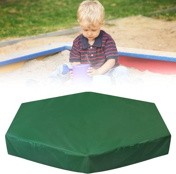 MIKIMIQI Sandbox Cover, Hexagon Sandbox Sandpit Cover with Drawstring Waterproof Sandbox Pool Cover